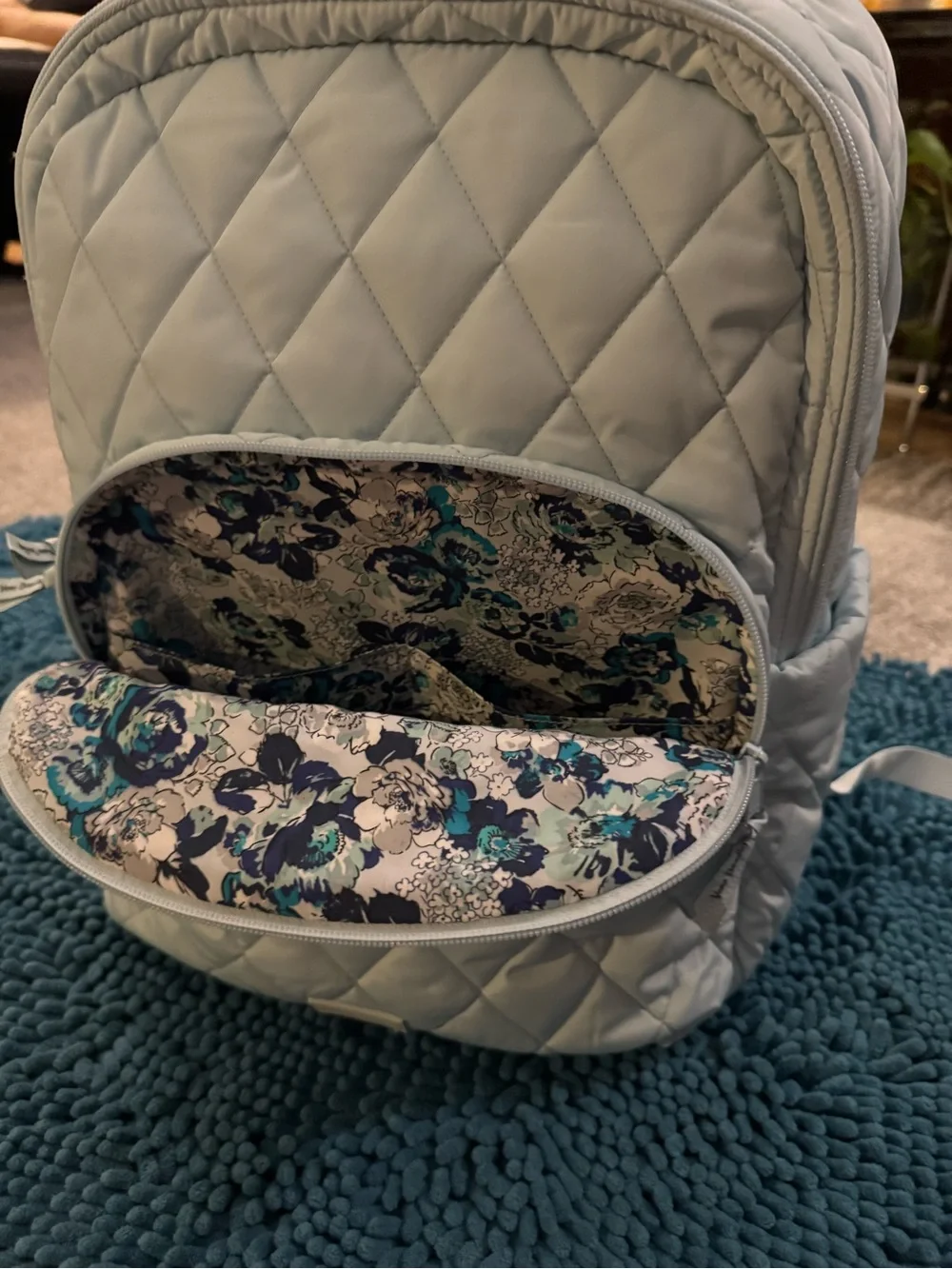 Vera Bradley Quilted Blue Backpack